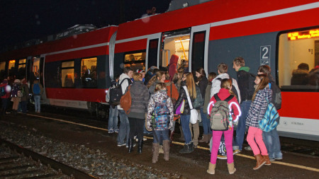 Bahn: Volle Züge in Zapfendorf, Januar 2013